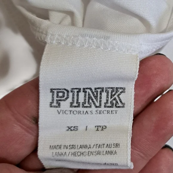 PINK Victoria's Secret White Sz XS Tank Top (Flawed) - Picture 3 of 4